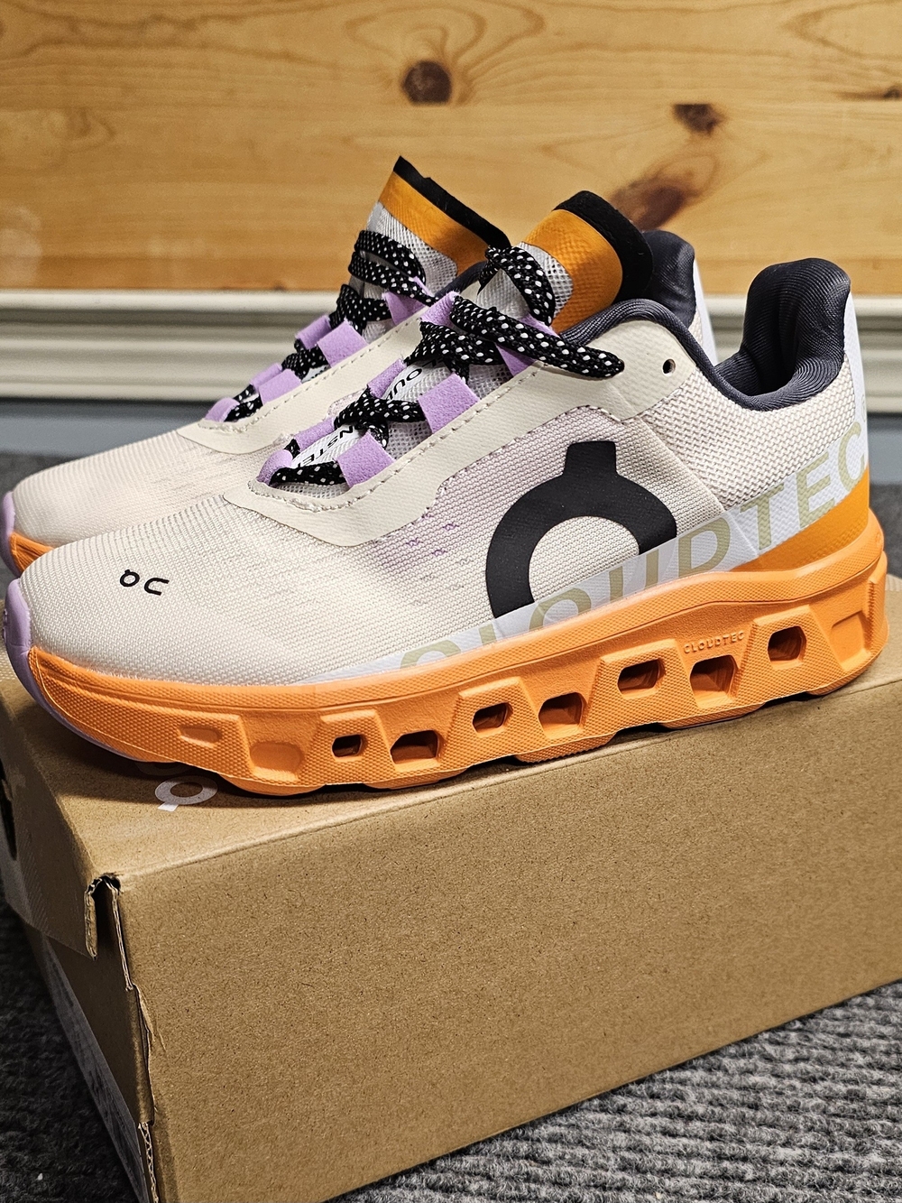 Kid Youth 1Y-3Y On Cloud Cloudmonster Orange White Ourple Sneakers New
